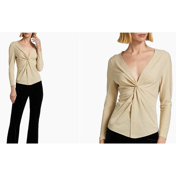 Chiara Boni La Petite Robe Oksa Splendid top sz 44 US 8 Gilded Desert NWOT $395 - Picture 1 of 9